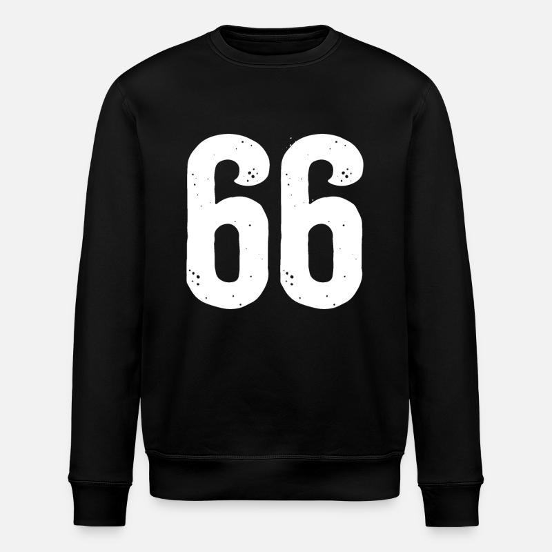 66 Numéros Blanc - Sweat bio ROLLER Stanley/Stella Unisexe - noir