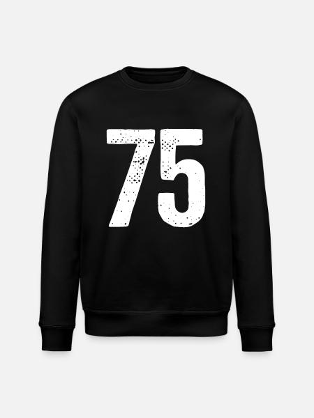 75 Numbers White - Stanley/Stella ROLLER Unisex Organic Sweatshirt - black