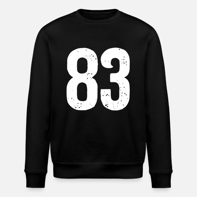 83 Numbers White - Stanley/Stella ROLLER Unisex Organic Sweatshirt - black