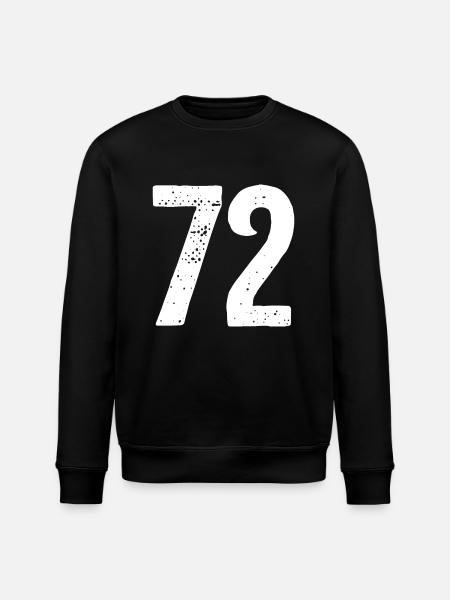 72 Numbers White - Stanley/Stella ROLLER Unisex Organic Sweatshirt - black