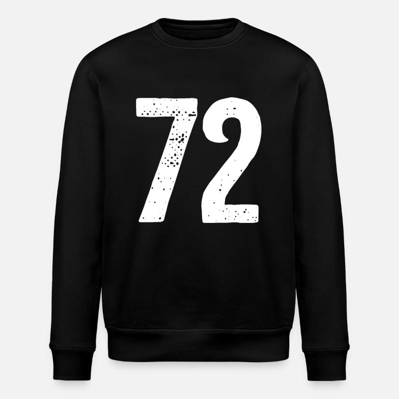 72 Numéros Blanc - Sweat bio ROLLER Stanley/Stella Unisexe - noir