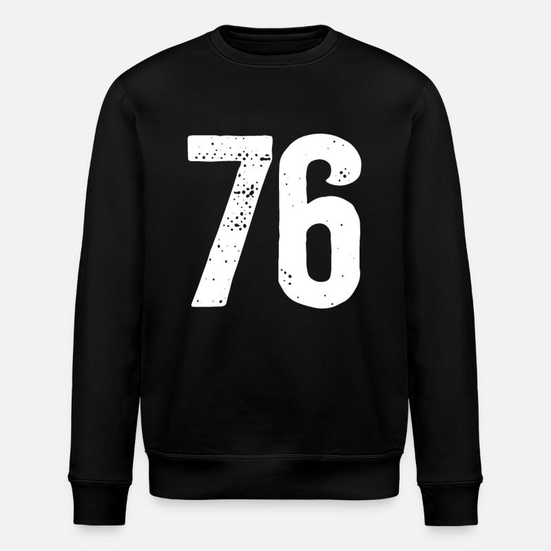 76 Numbers White - Stanley/Stella ROLLER Unisex Organic Sweatshirt - black