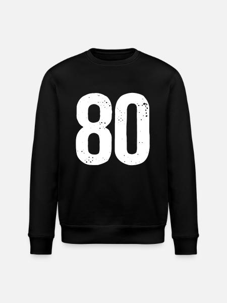 80 Numbers White - Stanley/Stella ROLLER Unisex Organic Sweatshirt - black