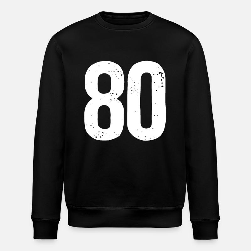 80 Zahlen Weiß - Stanley/Stella Unisex Bio-Sweatshirt ROLLER - Schwarz