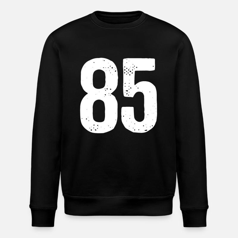 85 Numbers White - Stanley/Stella ROLLER Unisex Organic Sweatshirt - black