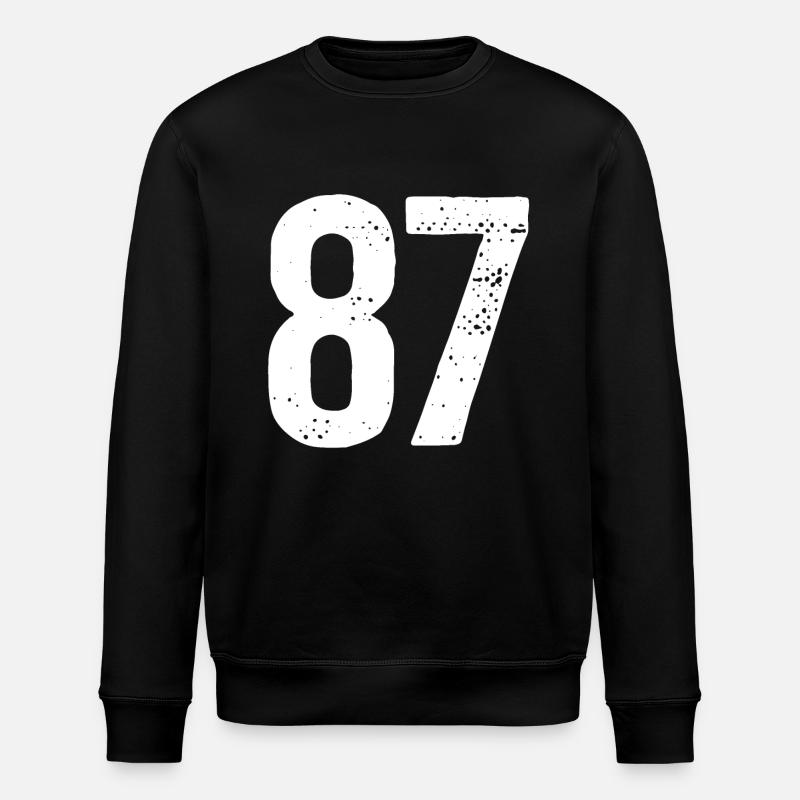 87 Numbers White - Stanley/Stella ROLLER Unisex Organic Sweatshirt - black