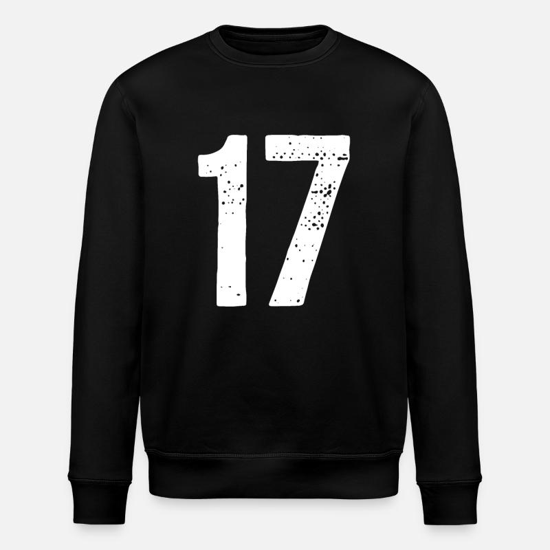 17 Numbers White - Stanley/Stella ROLLER Unisex Organic Sweatshirt - black