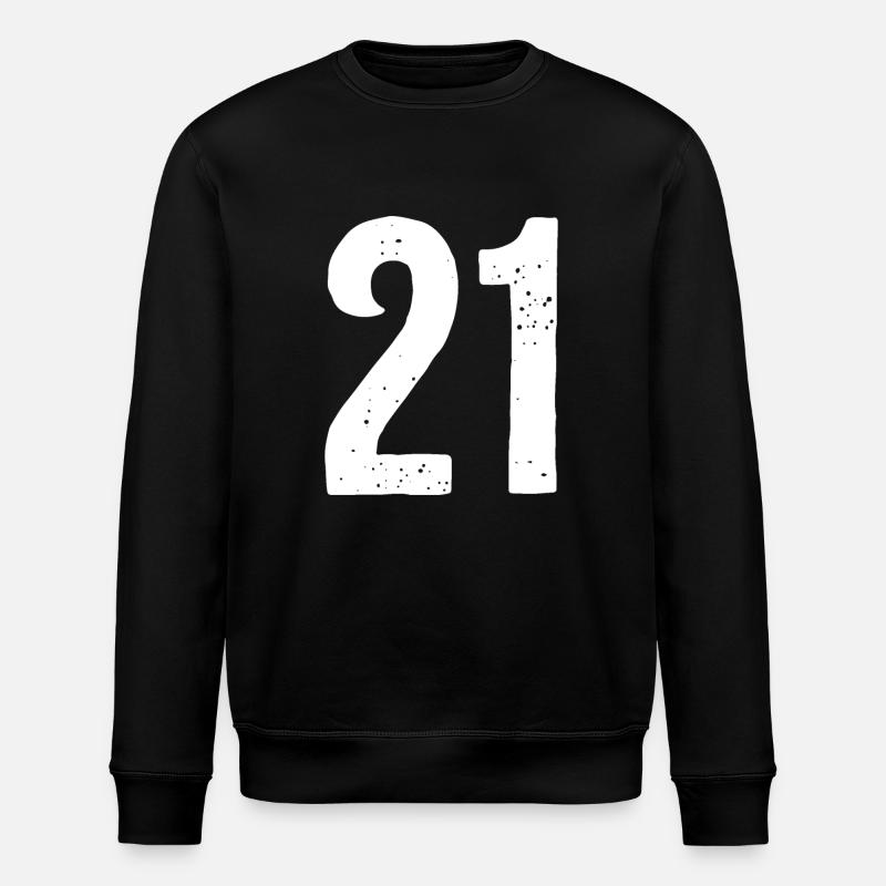 21 Numbers White - Stanley/Stella ROLLER Unisex Organic Sweatshirt - black