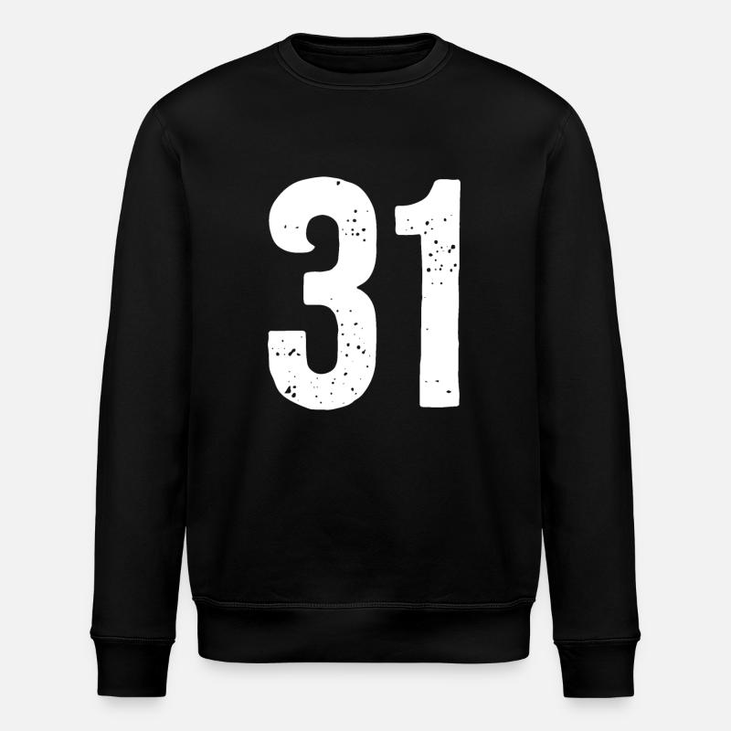 31 Numéros Blanc - Sweat bio ROLLER Stanley/Stella Unisexe - noir