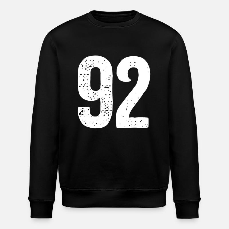 92 Numbers White - Stanley/Stella ROLLER Unisex Organic Sweatshirt - black