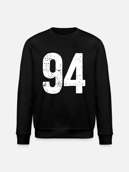 94 Numbers White - Stanley/Stella ROLLER Unisex Organic Sweatshirt - black