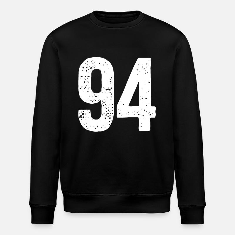 94 Numéros Blanc - Sweat bio ROLLER Stanley/Stella Unisexe - noir