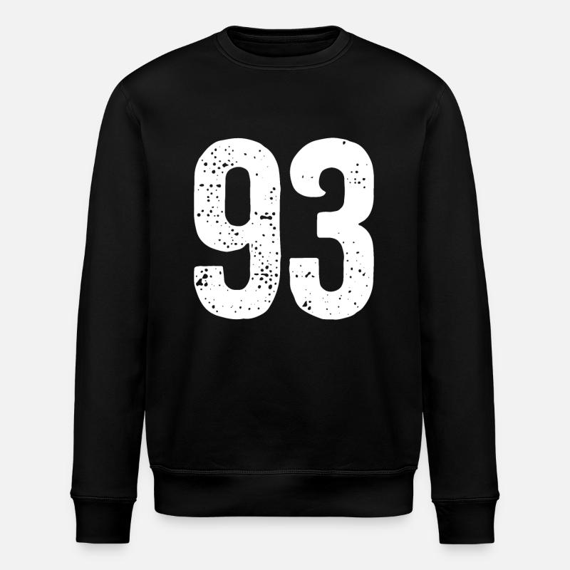 93 Zahlen Weiß - Stanley/Stella Unisex Bio-Sweatshirt ROLLER - Schwarz