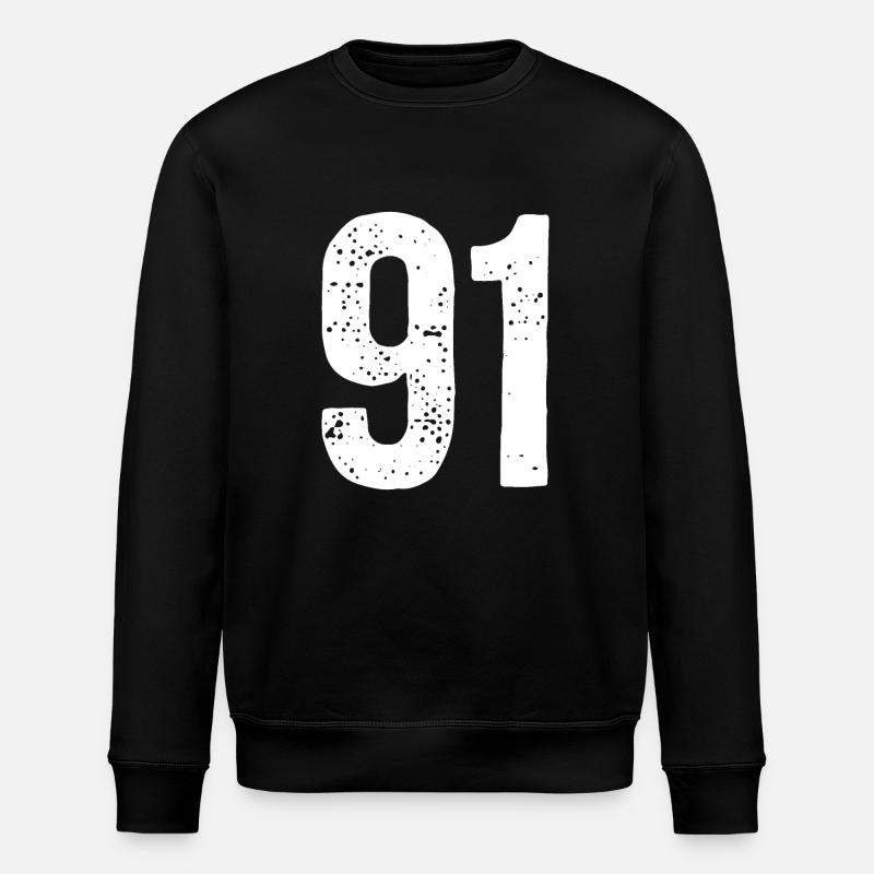 91 Numéros Blanc - Sweat bio ROLLER Stanley/Stella Unisexe - noir