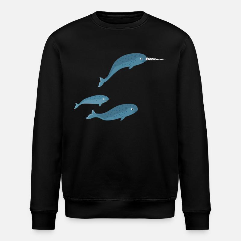 narwal familie - Stanley/Stella Unisex Bio-Sweatshirt ROLLER - Schwarz