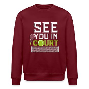 See You in Court Tennis Sport Ballsport gazon sable - Sweat bio ROLLER Stanley/Stella Unisexe - bordeaux - Devant - Nik (191cm)