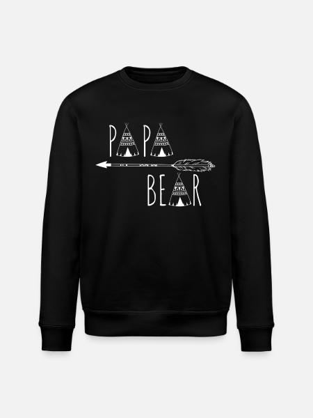 Papa Bear - Stanley/Stella Unisex Bio-Sweatshirt ROLLER - Schwarz