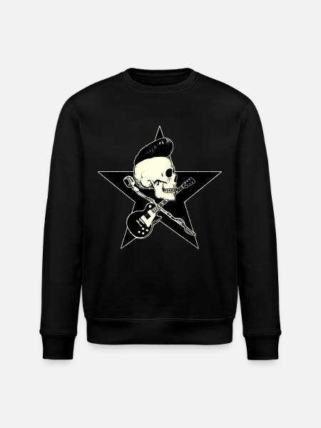 Rock-n-Roll Skull - Stanley/Stella Unisex Bio-Sweatshirt ROLLER - Schwarz