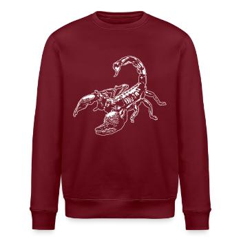 Coole Skorpion-Insektenskizze Grafik Skorpion-Liebhaber - Stanley/Stella Unisex Bio-Sweatshirt ROLLER - Burgunderrot - Vorne - Nik (191cm)