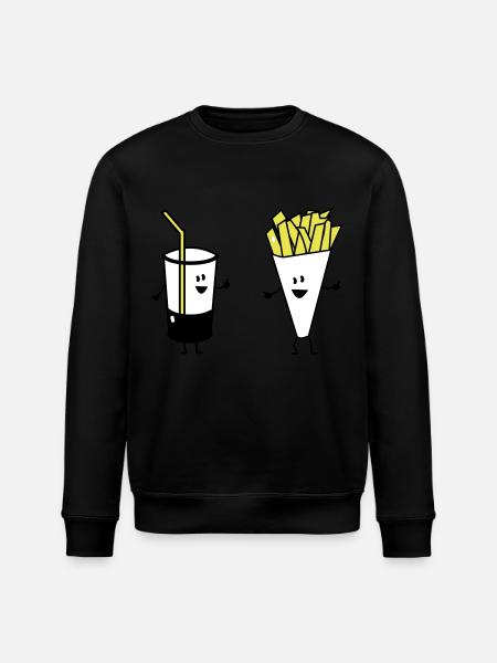 french fries drink - Stanley/Stella ROLLER Unisex Organic Sweatshirt - black