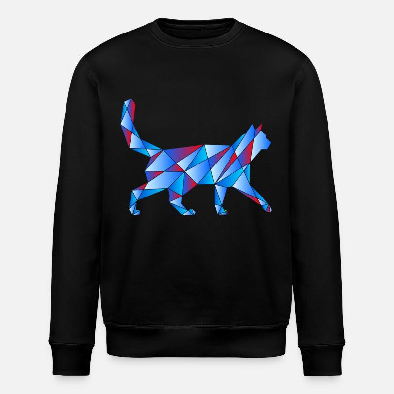 Blaue Katze - Stanley/Stella Unisex Bio-Sweatshirt ROLLER - Schwarz