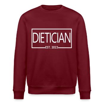 Dietician Est. 2023 Graduated Dietician Student - Stanley/Stella ROLLER Unisex Organic Sweatshirt - burgundy - Front - Nik (191cm)
