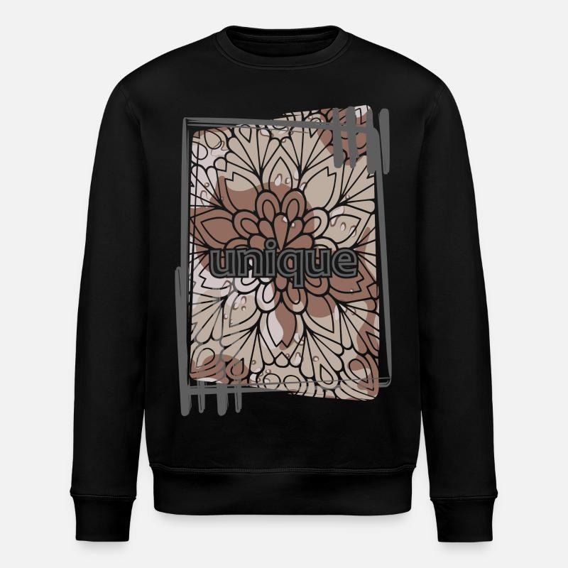 Unique Brown Camouflage Mandala - Stanley/Stella ROLLER Unisex Organic Sweatshirt - black