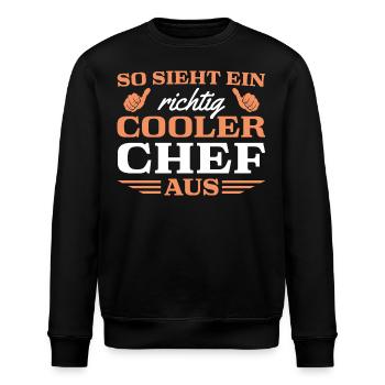 Arbeitskollege Cooler Chef - Stanley/Stella Unisex Bio-Sweatshirt ROLLER - Schwarz - Vorne - Nik (191cm)