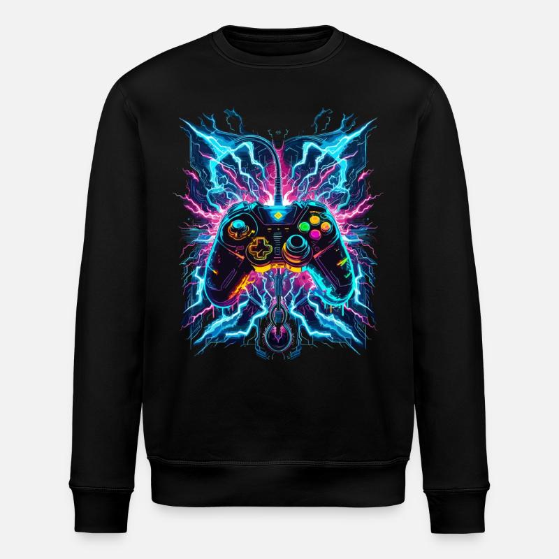 Neon Blitz Power Gaming Controller - Stanley/Stella ROLLER Unisex Organic Sweatshirt - black
