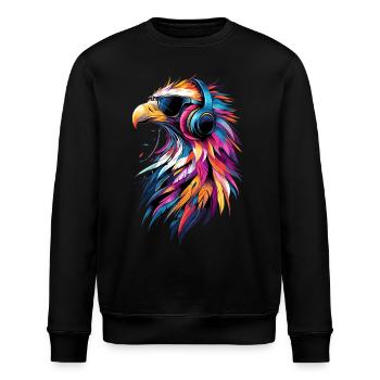 Geier Greifvogel Aasgeier Vulture Süßer Geier - Stanley/Stella Unisex Bio-Sweatshirt ROLLER - Schwarz - Vorne - Nik (191cm)