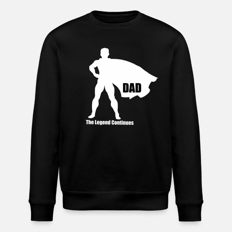 Dad The Legend Continues - Stanley/Stella ROLLER Unisex Organic Sweatshirt - black