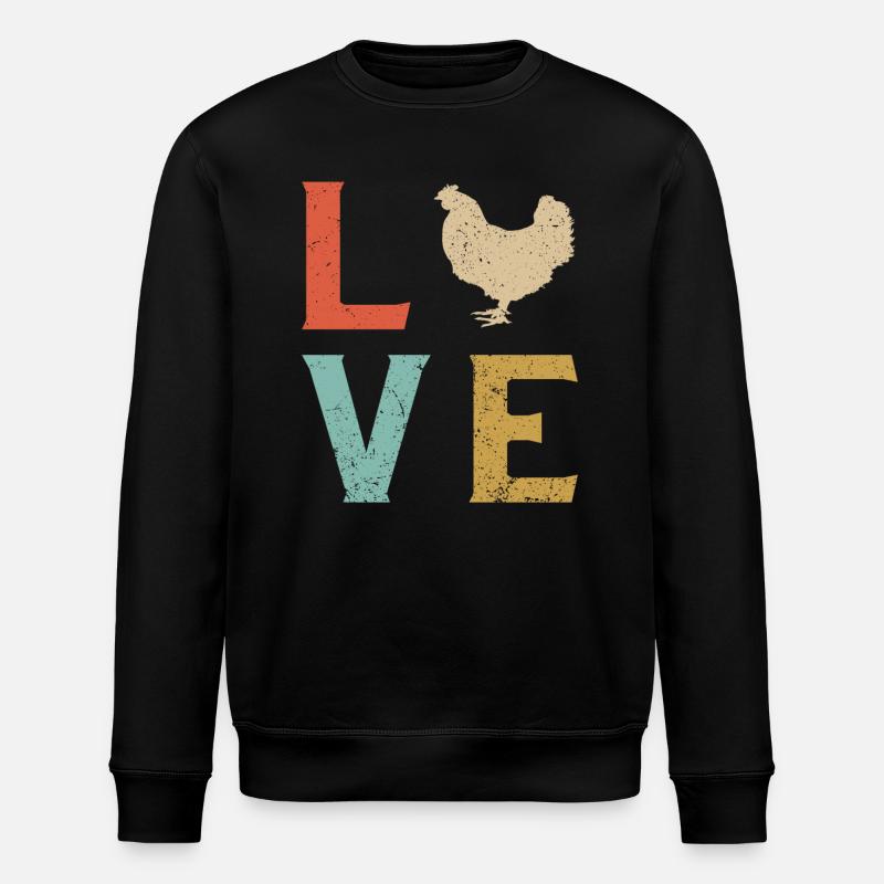 I love chickens - Stanley/Stella ROLLER Unisex Organic Sweatshirt - black