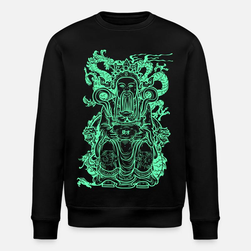 Buddha Figur - Stanley/Stella Unisex Bio-Sweatshirt ROLLER - Schwarz