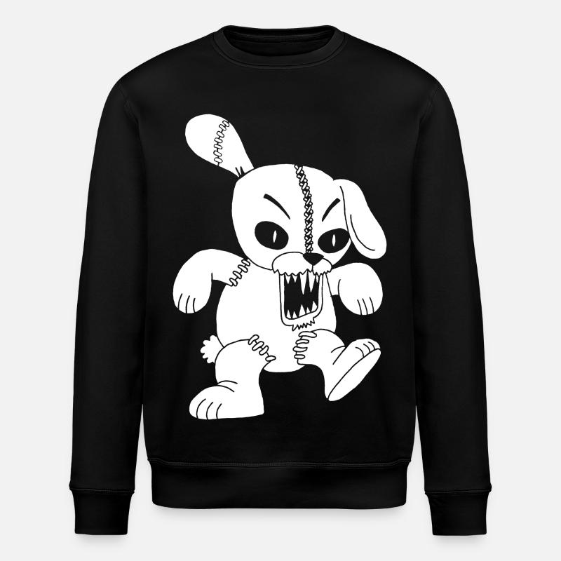 Lapin blanc monstrueux - Sweat bio ROLLER Stanley/Stella Unisexe - noir