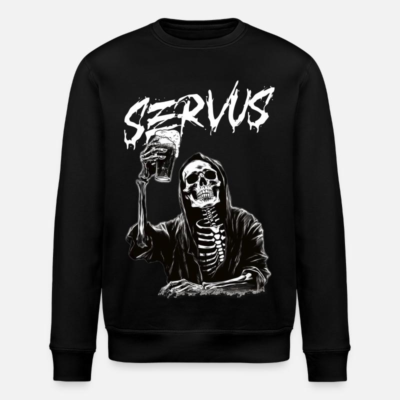 Sensenmann mit Bier - Stanley/Stella Unisex Bio-Sweatshirt ROLLER - Schwarz