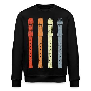 Croquis de flûte vintage - Sweat bio ROLLER Stanley/Stella Unisexe - noir - Devant - Nik (191cm)