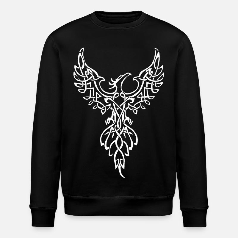 White Phoenix Symbol - Stanley/Stella ROLLER Unisex Organic Sweatshirt - black