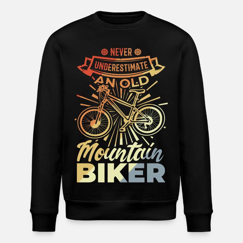 Never Underestimate A Old Mountain Biker - Stanley/Stella Unisex Bio-Sweatshirt ROLLER - Schwarz