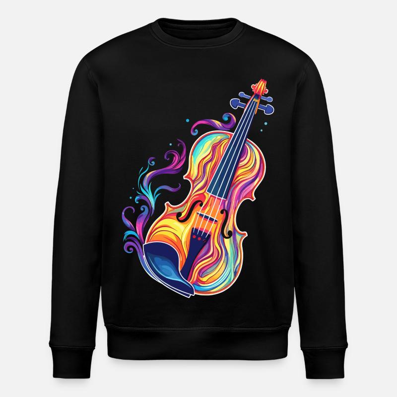 Violine Comic Look - Stanley/Stella Unisex Bio-Sweatshirt ROLLER - Schwarz