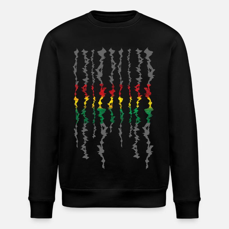 Rasta Farbband Graustufen Streifen - Stanley/Stella Unisex Bio-Sweatshirt ROLLER - Schwarz