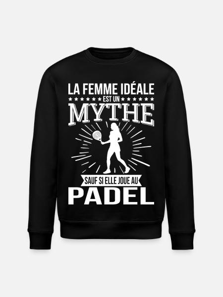 Ideal woman a myth unless she plays padel - Stanley/Stella ROLLER Unisex Organic Sweatshirt - black