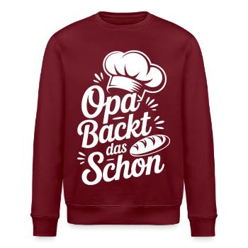 Opa Backt Das Schon - Stanley/Stella Unisex Bio-Sweatshirt ROLLER - Burgunderrot - Vorne - Nik (191cm)