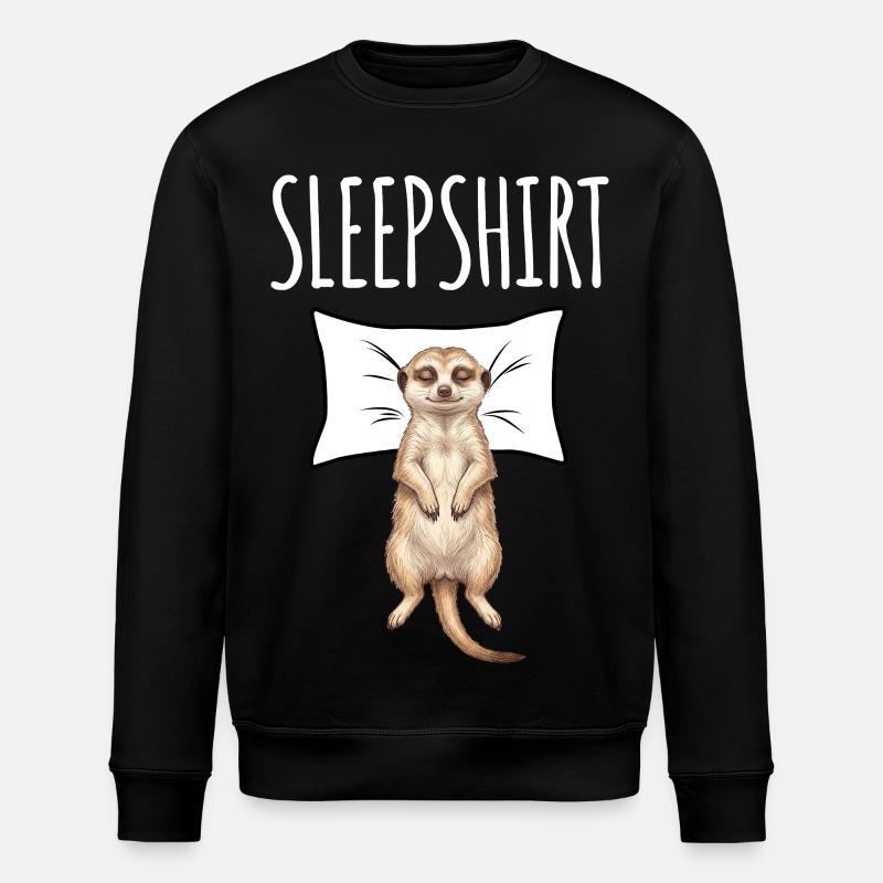 Erdmännchen Schlafshirt - Stanley/Stella Unisex Bio-Sweatshirt ROLLER - Schwarz