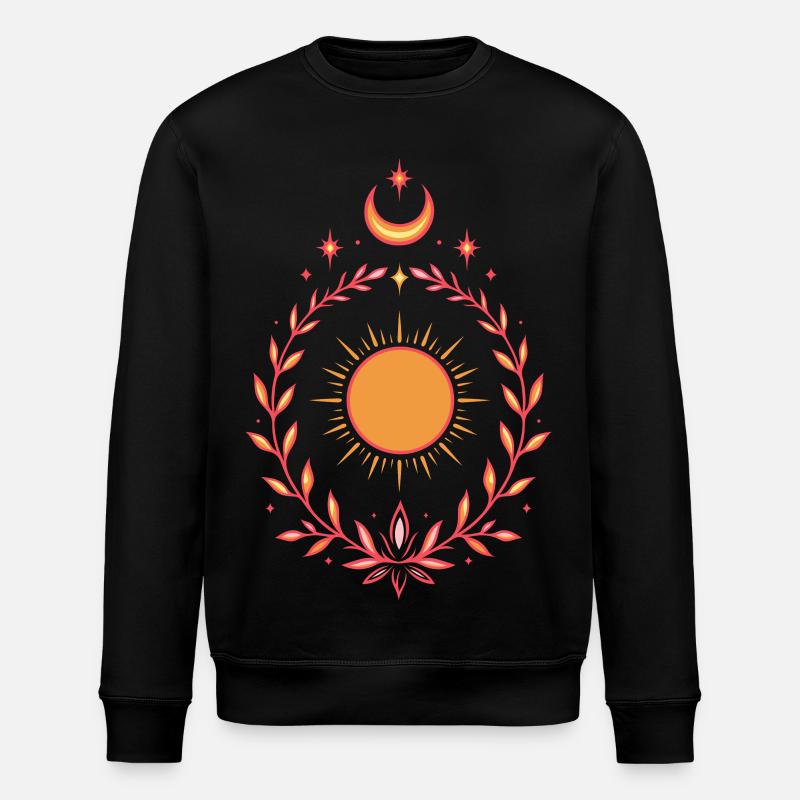 Mittsommer Sonne – Boho Litha Design - Stanley/Stella Unisex Bio-Sweatshirt ROLLER - Schwarz