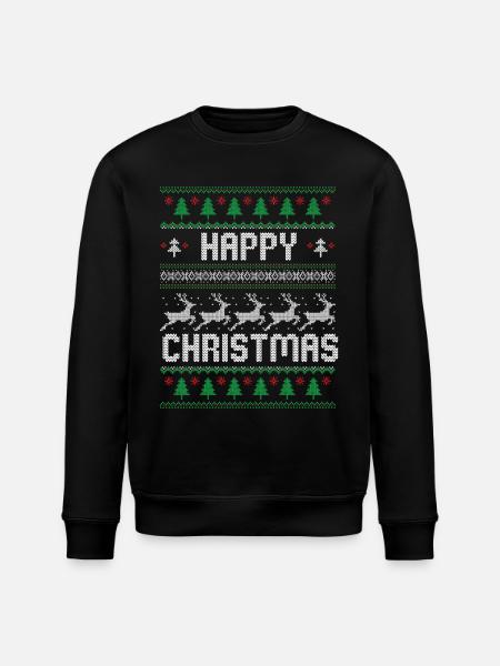Happy Christmas - Stanley/Stella ROLLER Unisex Organic Sweatshirt - black