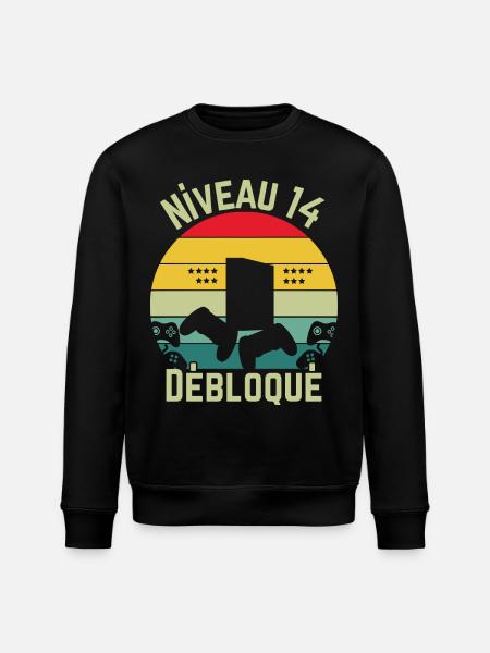 Level 14 Unlocked - Stanley/Stella ROLLER Unisex Organic Sweatshirt - black