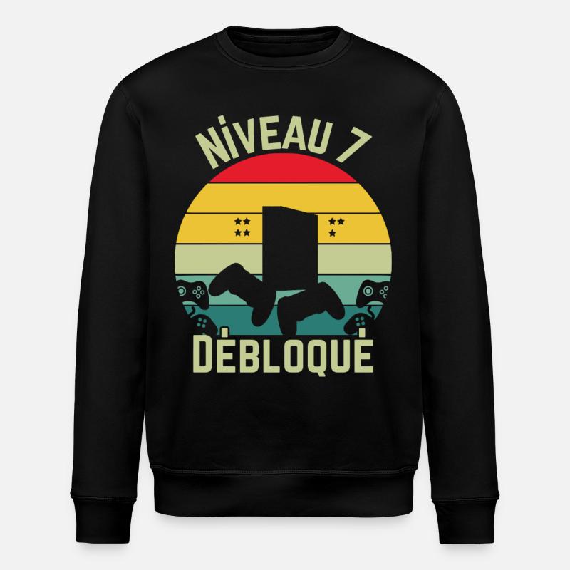 Level 7 Unlocked - Stanley/Stella ROLLER Unisex Organic Sweatshirt - black