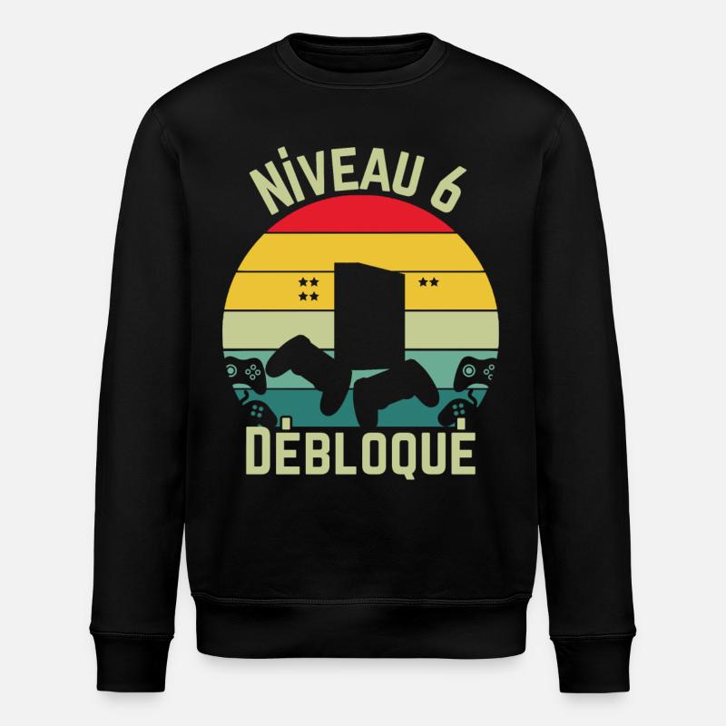 Level 6 Unlocked - Stanley/Stella ROLLER Unisex Organic Sweatshirt - black