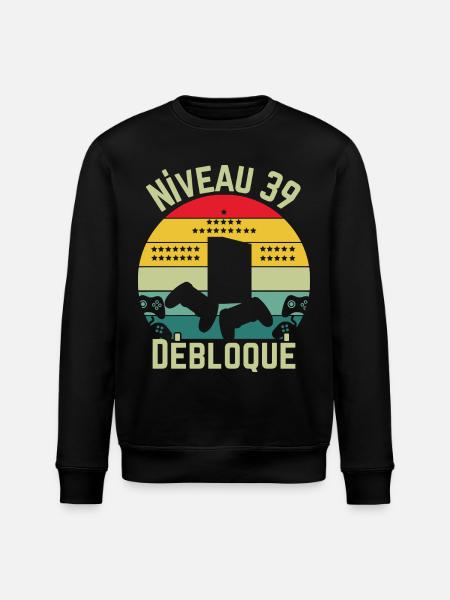 Level 39 Unlocked - Stanley/Stella ROLLER Unisex Organic Sweatshirt - black