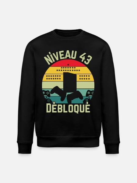 Level 43 Unlocked - Stanley/Stella ROLLER Unisex Organic Sweatshirt - black